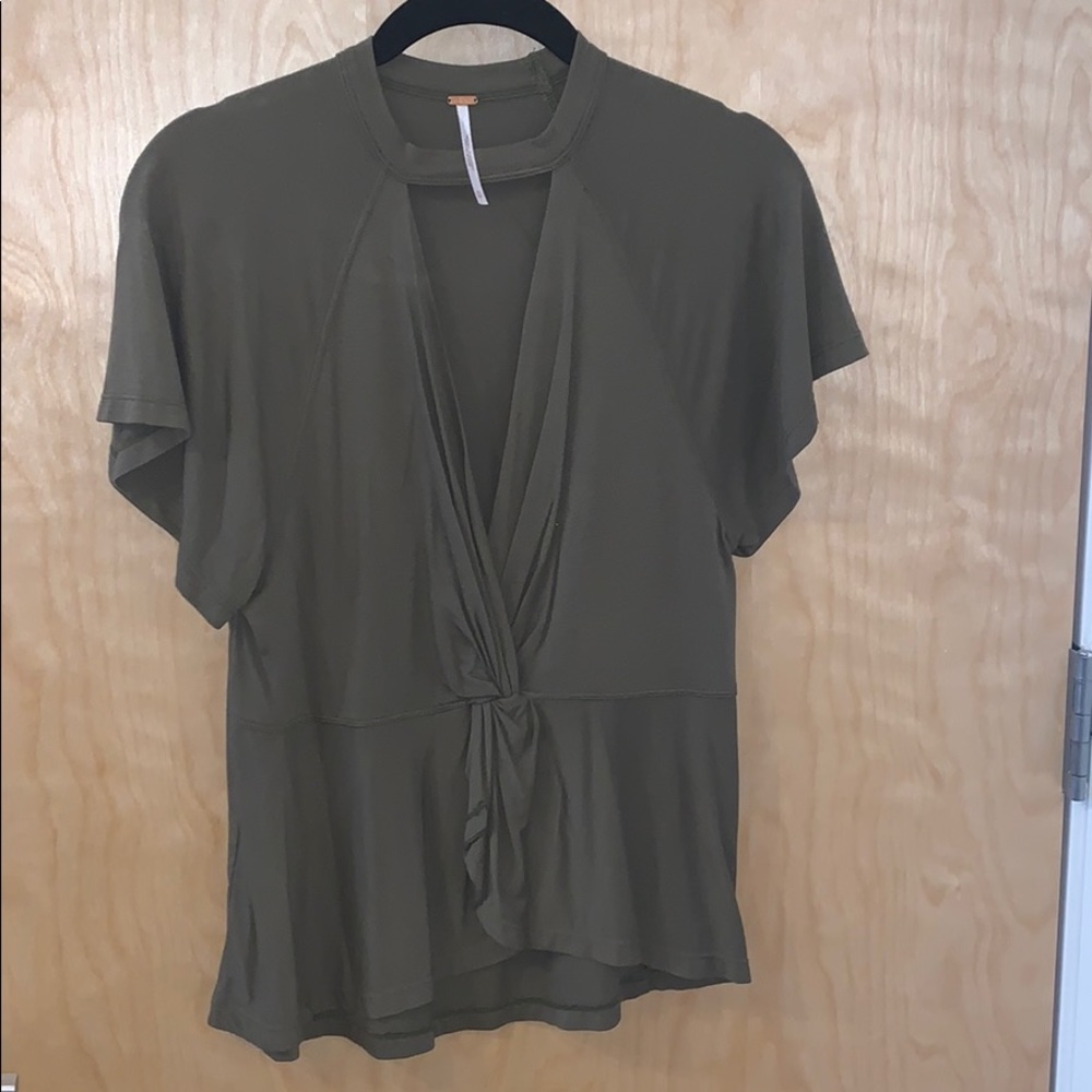Free People olive green top size XS